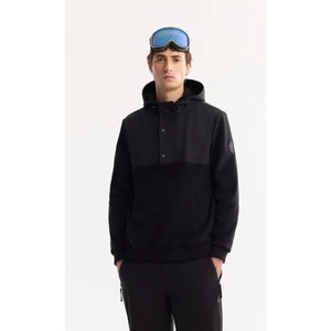 Erkek Siyah Kapüşonlu Soft Touch Polar Regular Fit Sweatshirt A52Y1268