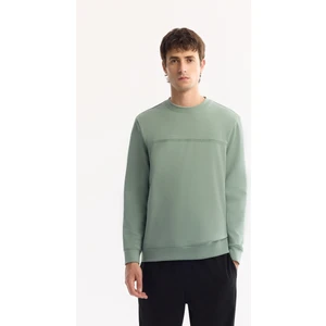 Avva Erkek Su Yeşili Bisiklet Yaka Pamuklu Bi-Stretch Baskılı Regular Fit Sweatshirt A52Y1325