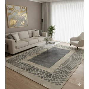 Butikhafsa Kaymaz Dokuma Tabanlı Vintage Halı Şönil Modern Dijital Baskı Retro Şık  Dekoratif Halı