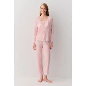 Sakura Gömlek Yaka Pijama Takımı