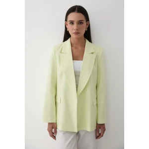 Kadın  Çizgili Içi Astarlı Kol Detaylı Blazer Ceket