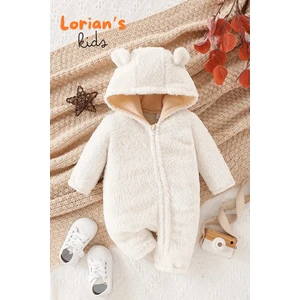 Welsoft Ekru Ayıcık Peluş Çocuk Tulumu Unisex - 12 Ay