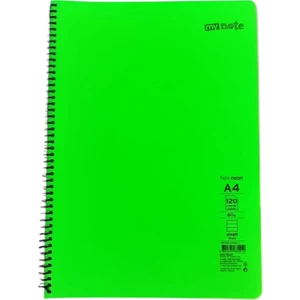 Flex A4 120 Yaprak Çizgili Spiralli Plastik Neon Kapak Defte