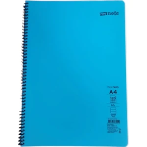 Flex A4 120 Yaprak Çizgili Spiralli Plastik Neon Kapak Defte