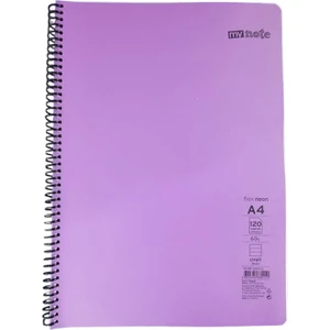 Flex A4 120 Yaprak Çizgili Spiralli Plastik Neon Kapak Defte