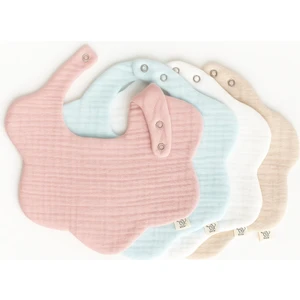 Boho Piccolo 4'lü Pamuklu Soft Renkler 8 Katlı Müslin Bebek Mama Önlüğü / Yakalık / Salya Önlüğü