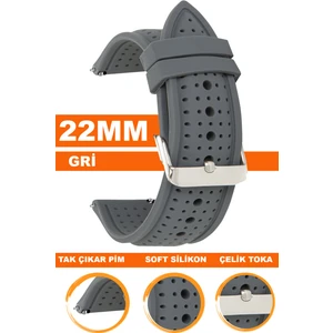 22MM Fossil-Welder-Casio-Seiko-Omega-Armani Saat Uyumlu Silikon Saat Kordonu 22S26B