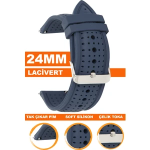 24MM Fossil-Welder-Casio-Seiko-Omega-Armani Saat Uyumlu Silikon Saat Kordonu 24S26B