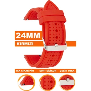 24MM Fossil-Welder-Casio-Seiko-Omega-Armani Saat Uyumlu Silikon Saat Kordonu 24S26B