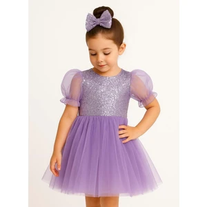 Balon Kol Pul Payet Kız Çocuk Tütü Elbise M00751