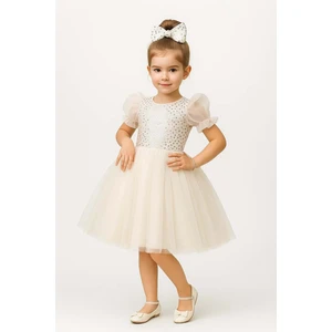 Balon Kol Pul Payet Kız Çocuk Tütü Elbise M00751