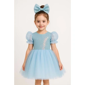 Balon Kol Pul Payet Kız Çocuk Tütü Elbise M00751