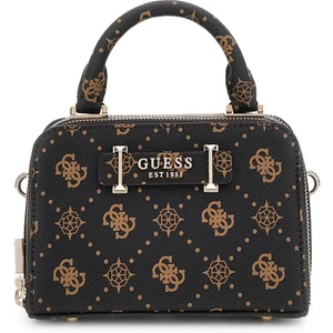 Kadın Çift Bölmeli Monogram Desenli Mini Bowling Çanta - Kahverengi