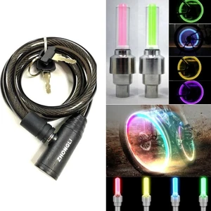 Anahtarlı Dayanıklı Bisiklet Kilidi + Hediye Hareket Sensörlü LED Sibop Işığı – 70 cm