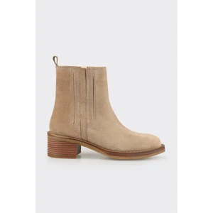 Vizon Deri Kadın Topuklu Bot