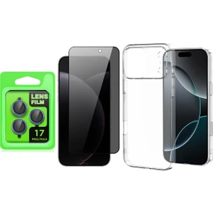 iPhone 17 Pro Max Uyumlu Kılıf Sararma Yapmayan Vendas Droga Kapak + Kamera Lens + Hayalet Ekran Koruyucu