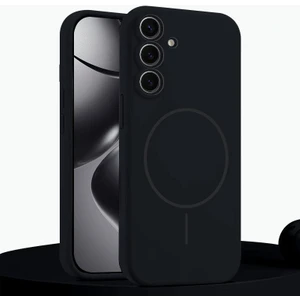 Samsung Galaxy S24 Plus Uyumlu Kılıf Zebana Liquid Soft Silikon Kılıf (Kablosuz Şarj Destekli) Siyah