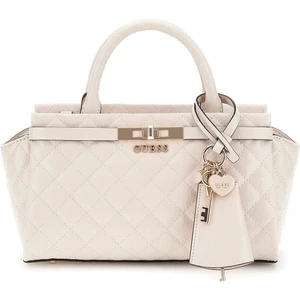 Kadın Kilit Aksesuarlı Kapitone Monogram Desenli El Çantası - Krem