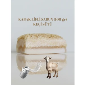 El Yapımı Kabak Lifli Keçi Sütü Sabun 100 Gram - Bitkisel Lifli, Peeling Etkili El ve Vücut Sabunu
