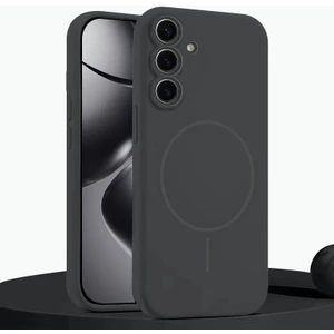 Samsung Galaxy S24 Plus Uyumlu Kılıf Zebana Liquid Soft Silikon Kılıf (Kablosuz Şarj Destekli) Gri