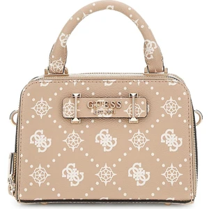 Kadın Çift Bölmeli Monogram Desenli Mini Bowling Çanta - Bej