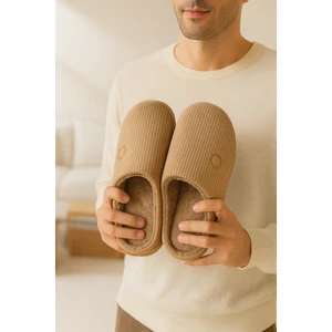 Modafrato Velvet Erkek Ev Terliği Ses Yapmayan Taban Yünlü Terlik