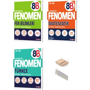 8.sınıf  8 B Türkçe Matematik Fen Soru Bankası 2025-2026 +Çözüm Ayracı+Telefon Tutucu