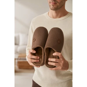 Modafrato Velvet Erkek Ev Terliği Ses Yapmayan Taban Yünlü Terlik