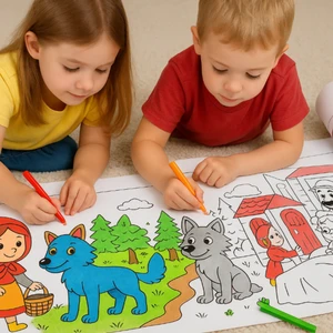 Haydi Dekor“kırmızı Başlıklı Kız Masal Temalı Boyama Rulosu – 30 cm x 3m | Çocuklar Için Eğitici ve Eğlenceli Aktivite”