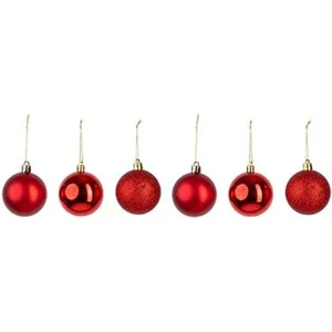 Yılbaşı Süsü 6'lı Top Kırmızı 4 cm