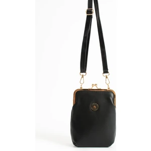 Kadın Burslu Gold Aksesuarlı Ayarlanabilir Çapraz Askılı Suni Deri Omuz ve Çapraz Çanta