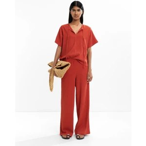 Elastik Bel Yapılı Dokulu Pantolon