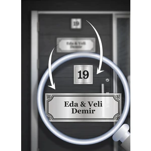 2'li Set Set Kapı Isimliği ve Kapı Numarası - Kişiye Özel