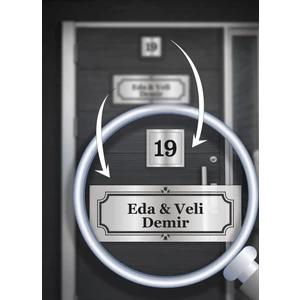 Kişiye Özel Alüminyum Kapı Isimliği | 15X5 cm | Isim ve Numara Yazılabilir | Şık Tasarım