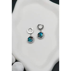 Zirkon Taşlı Gezegen Gökyüzü Model 316 L Çelik Kadın Küpe