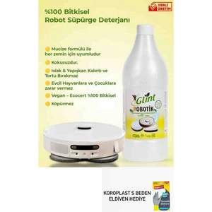Robotik 1 Litre %100 Bitkisel Akıllı Robot Süpürge Deterjanı Yerli Üretim Temizleyici
