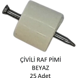 Çivili Raf Pimi Beyaz 25 Adet