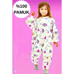 Mini Kiti Kışlık Uzun Kollu Çift Kat Organik Pazen %100 Pamuk Lolipop Çocuk Bebek Uyku Tulumu