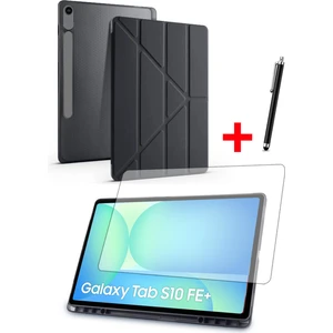 Samsung Tab S10 FE Plus 13,1” Uyumlu Tri-Folding Kalem Bölmeli Standlı Kılıf Ekran Koruyucu Kalem Set