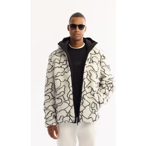 Avva Erkek Beyaz Kapüşonlu Çift Taraflı Rüzgar Geçirmez Peluş Regular Fit Mont A52Y6116