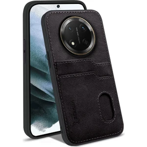 Honor Magic 7 Lite Uyumlu Kılıf Zebana Kartlıklı Lüx Deri Kılıf Siyah