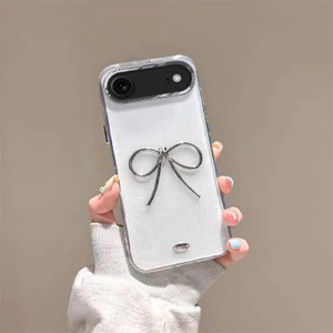 Apple iPhone 17 Air Uyumlu Kılıf Zebana Bow Silikon Kılıf Şeffaf