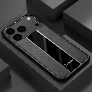 Apple iPhone 17 Pro Max Uyumlu Kılıf Zebana Premium Deri Kılıf Siyah