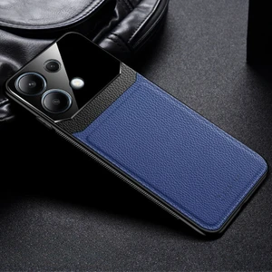 Xiaomi Redmi Note 14S Uyumlu Kılıf Zebana Lens Deri Kılıf Lacivert