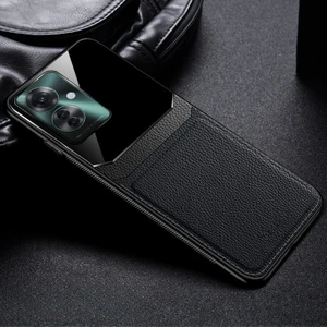 Oppo RENO11 F 5g Uyumlu Kılıf Zebana Lens Deri Kılıf Siyah