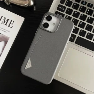 Apple iPhone 17 Uyumlu Kılıf Zebana Arvento Elite Deri Kılıf (Kablosuz Şarj) Gri