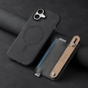 Apple iPhone 17 Uyumlu Kılıf Zebana 2in1 Kartlıklı Best Deri Kılıf Siyah