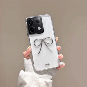 Xiaomi Redmi Note 14S Uyumlu Kılıf Zebana Bow Silikon Kılıf Şeffaf