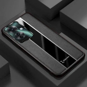 Oppo RENO11 F 5g Uyumlu Kılıf Zebana Premium Deri Kılıf Siyah