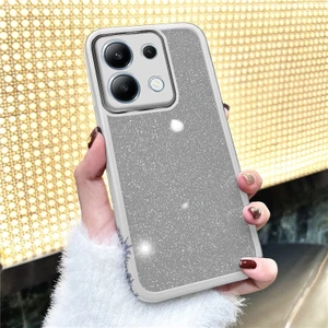 Xiaomi Redmi Note 14S Uyumlu Kılıf Zebana Işıltım Silikon Kılıf - Kamera Lens Korumalı Gri